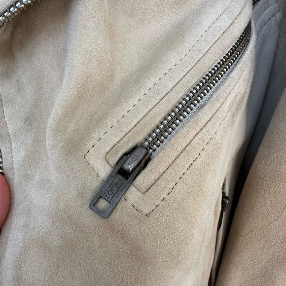 POLO RALPH LAUREN BIKER GOAT SUEDE JACKET BEIGE WOMENS SIZE XL - Picture 6 of 11